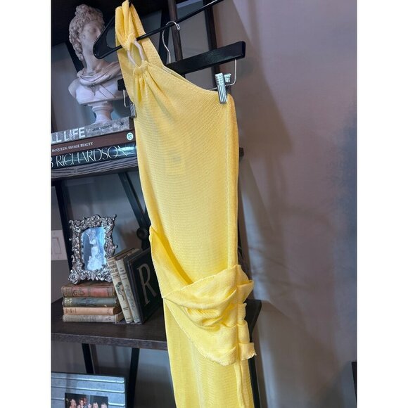 Baobab Lyn Knit One Shoulder Maxi Dress Carambolo Yellow Womens Size Medium - Picture 7 of 11